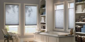 bathroom with blinds